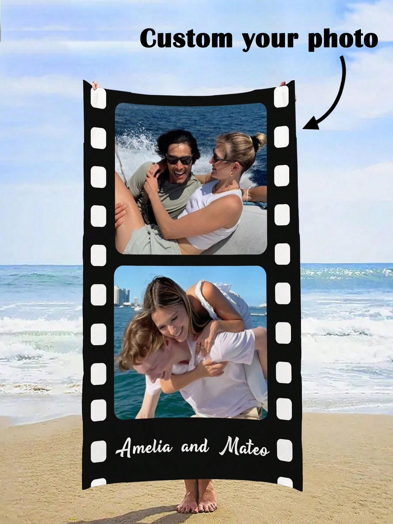 Custom Photo Filmstrip Style Beach Towel